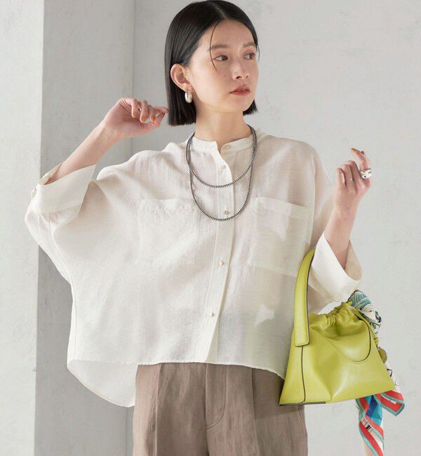 SHIPS for women「【実力派ベーシック】〈手洗い可能〉シルク混 シアー 羽織 シャツ」|シャツ・ブラウス|