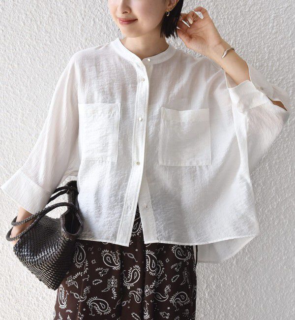 SHIPS for women「【実力派ベーシック】〈手洗い可能〉シルク混 シアー 羽織 シャツ」|シャツ・ブラウス|