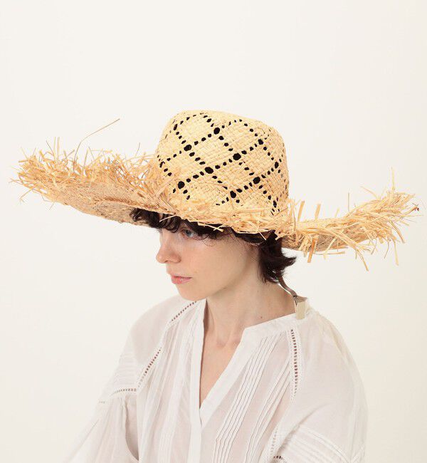 TOMORROWLAND GOODS「KIJIMA TAKAYUKI RAFFIA ARGYLE WIDE BRIM HAT ラフィアハット」|ストローハット|