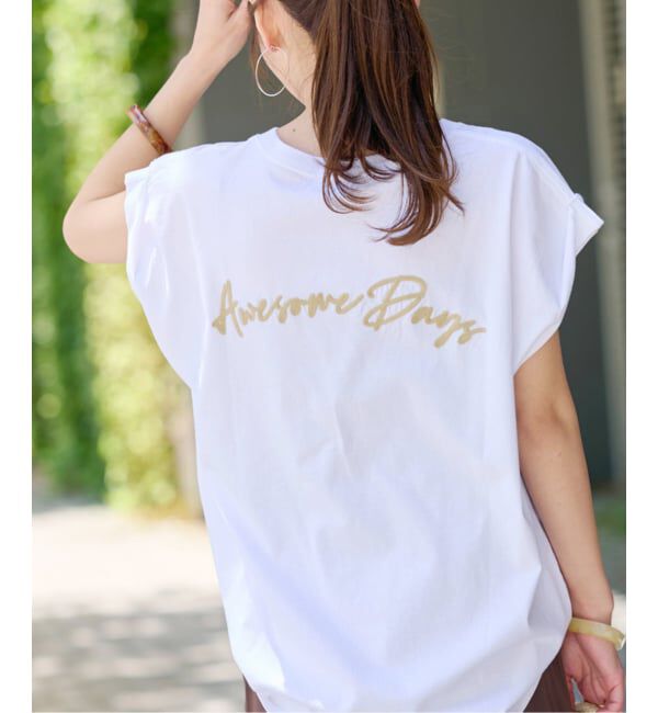 JOURNAL STANDARD relume「《追加3》刺繍ロゴフレンチTEE」|Tシャツ・カットソー|ホワイト B