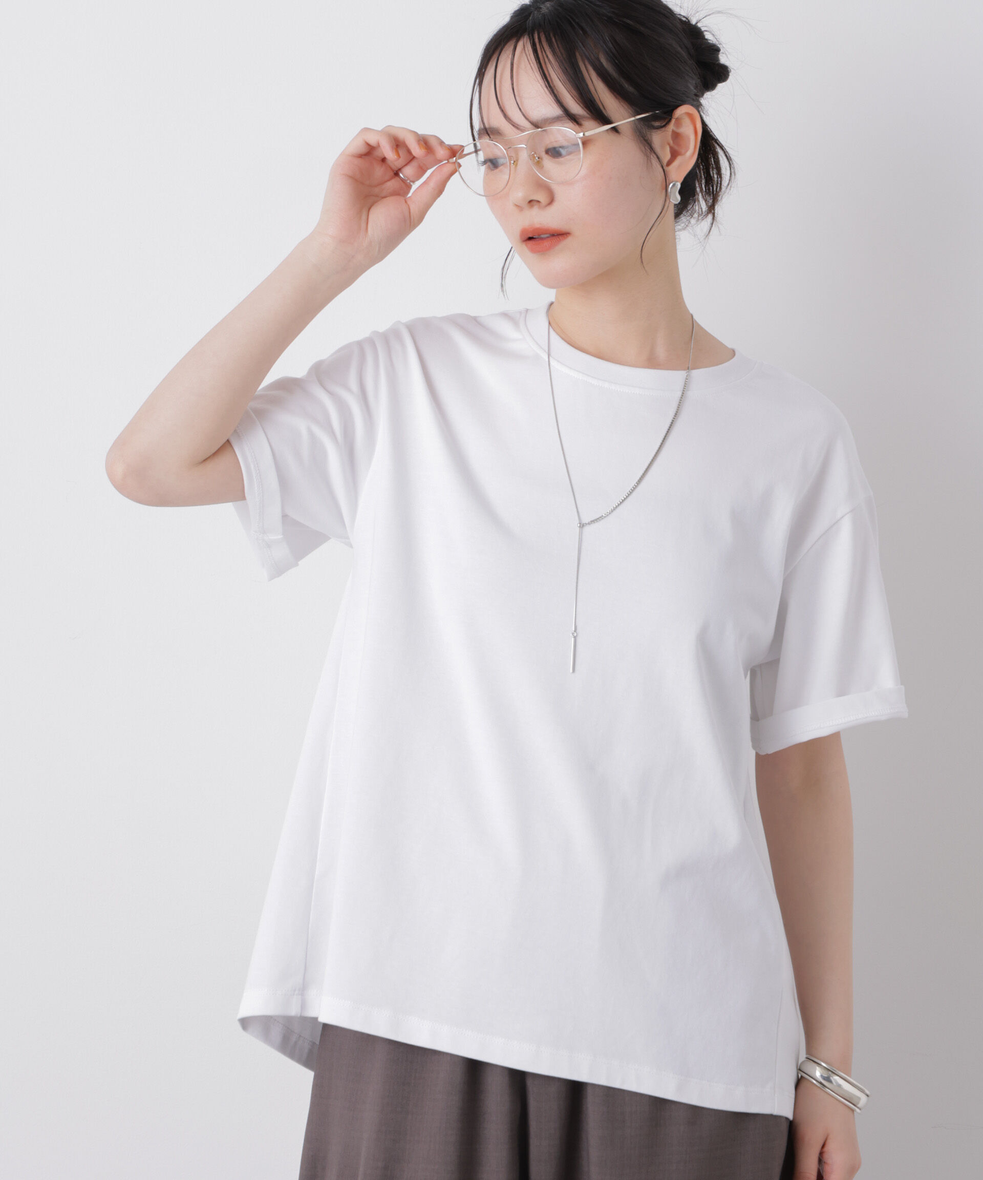 nano･universe「近赤外線&UVカット・吸水速乾機能 バックギャザートップス」|Tシャツ・カットソー|