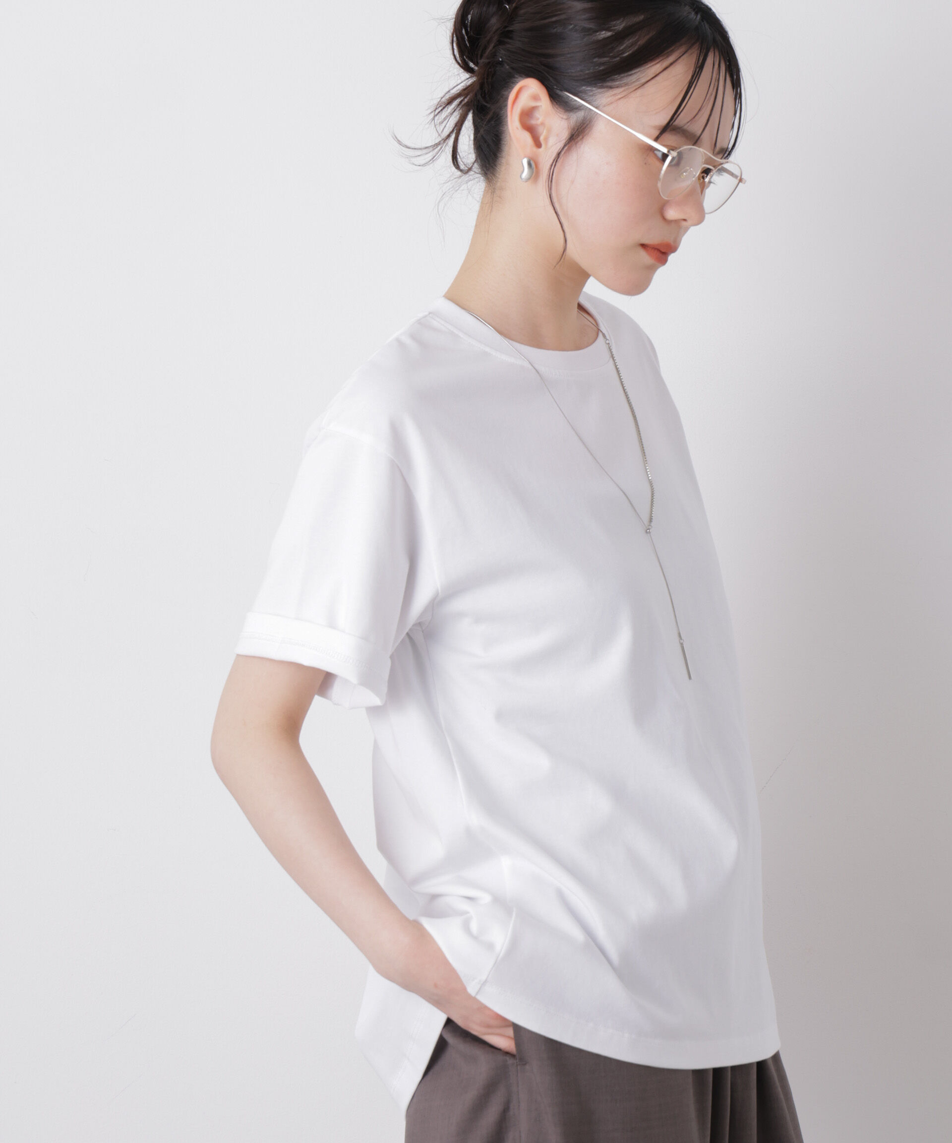 nano･universe「近赤外線&UVカット・吸水速乾機能 バックギャザートップス」|Tシャツ・カットソー|
