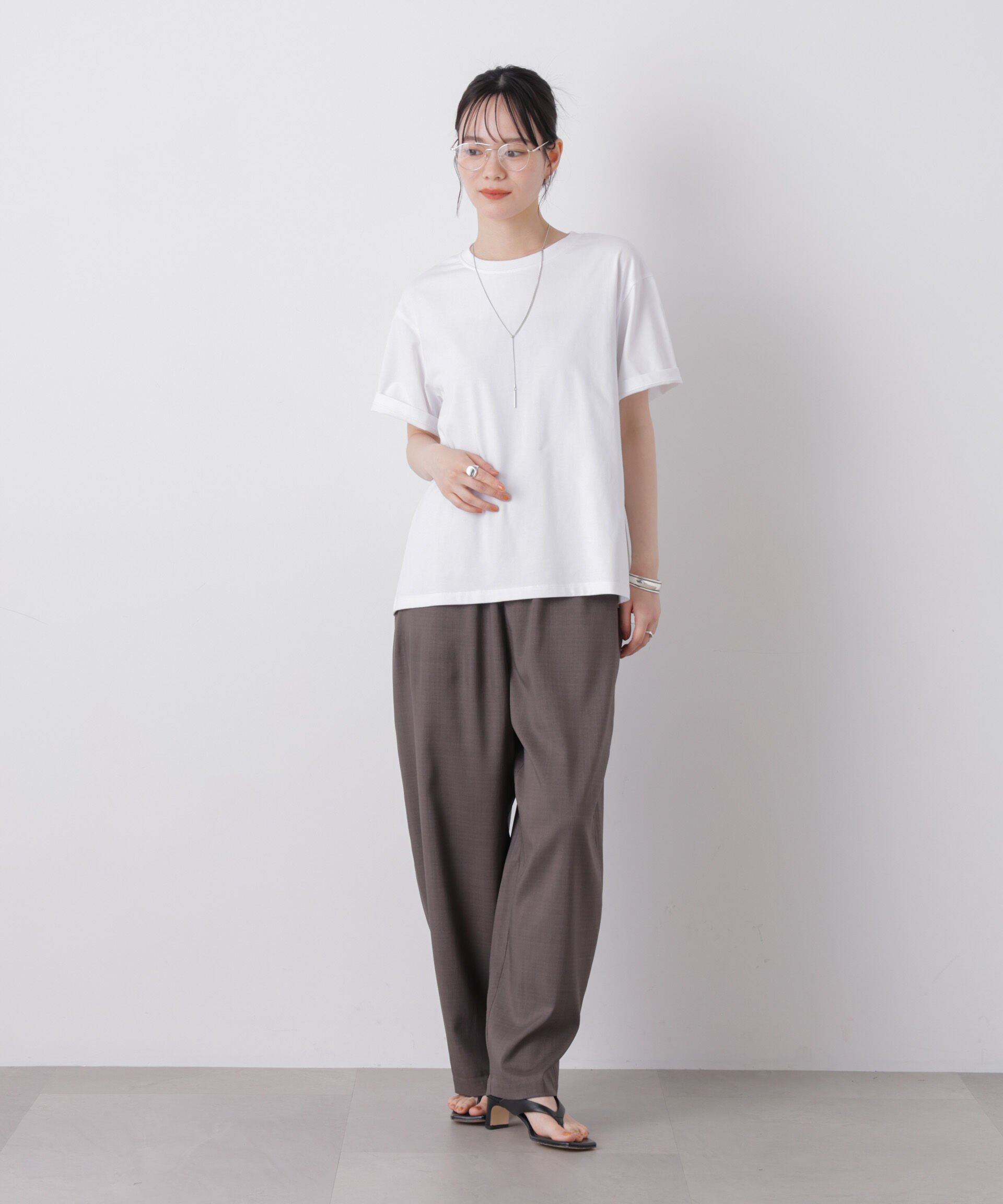 nano･universe「近赤外線&UVカット・吸水速乾機能 バックギャザートップス」|Tシャツ・カットソー|