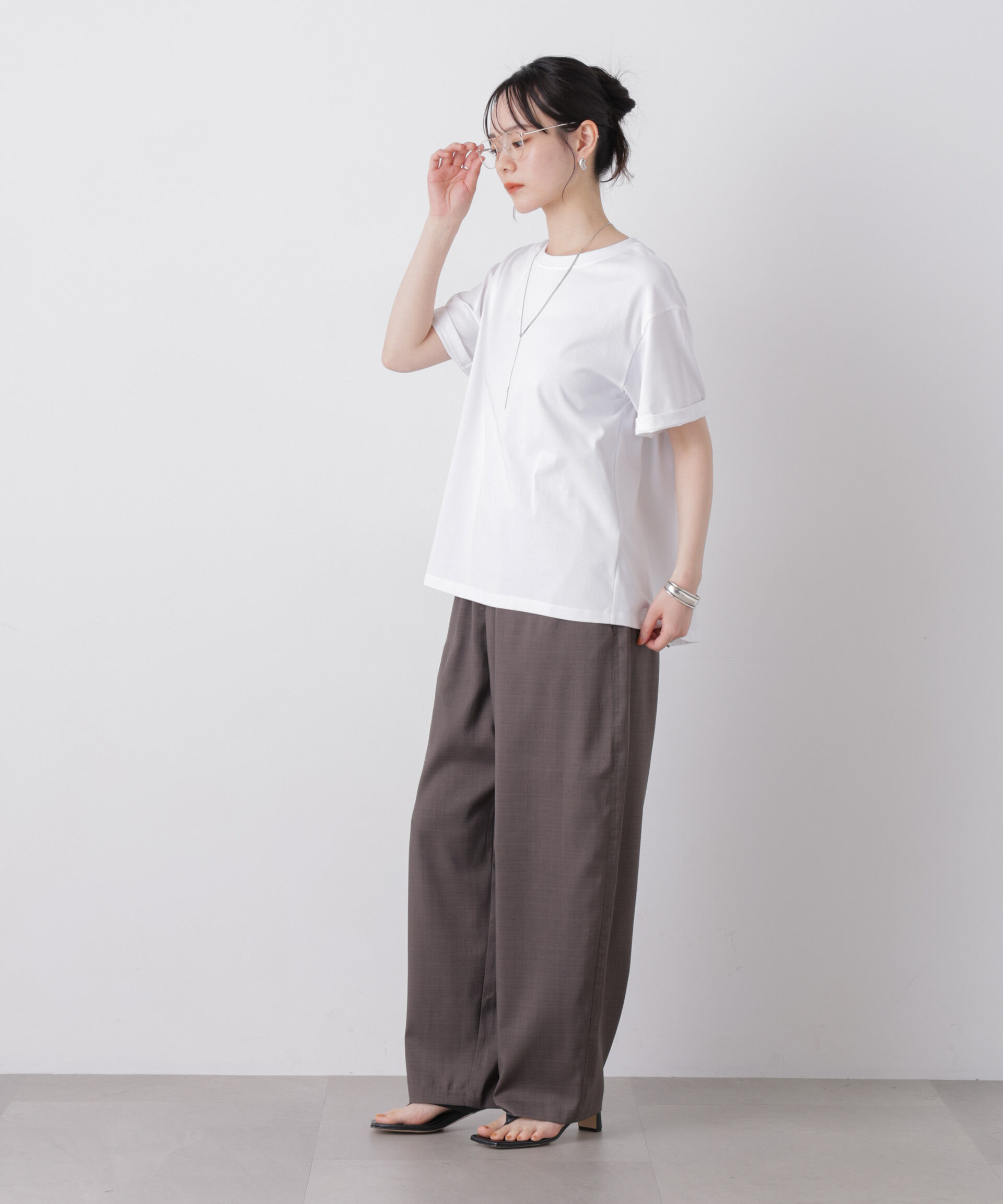 nano･universe「近赤外線&UVカット・吸水速乾機能 バックギャザートップス」|Tシャツ・カットソー|
