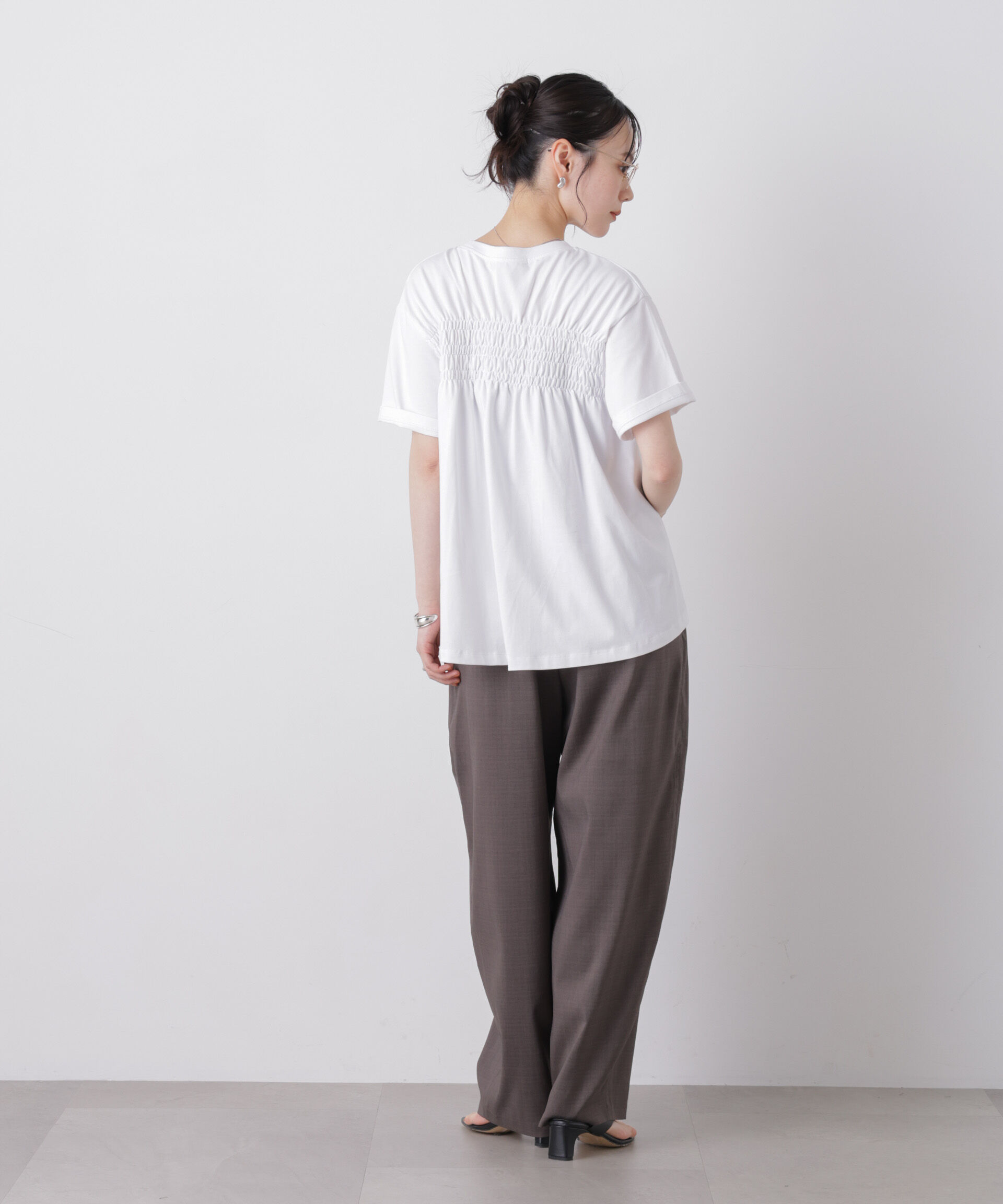 nano･universe「近赤外線&UVカット・吸水速乾機能 バックギャザートップス」|Tシャツ・カットソー|
