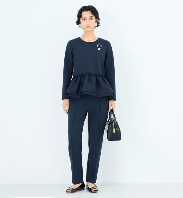 NOLLEY'S sophi「《セットアップ対応》ウォッシャブルダンボール&times;オーガンジーペプラムプルオーバー」|Tシャツ・カットソー|