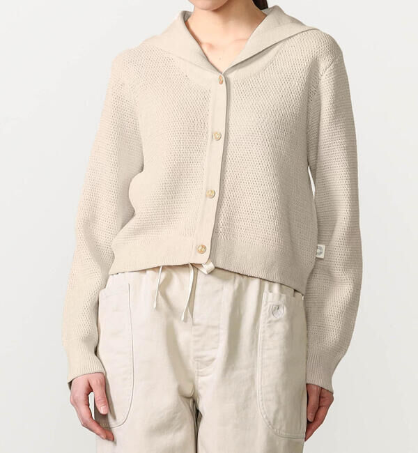 ORCIVAL「ORCIVAL | バーズアイ セーラ―カラーニットカーディガン WOMEN」|カーディガン|IVORY