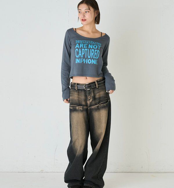  「《UNISEX / サイズ展開あり》スラッシュポケットブラストワイドデニム」|デニム|