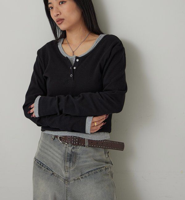  「リングドットL/Sトップス」|Tシャツ・カットソー|