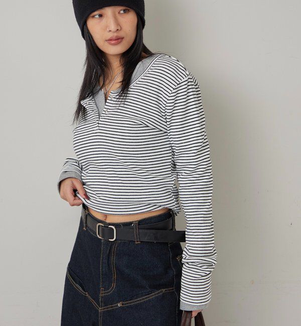  「リングドットL/Sトップス」|Tシャツ・カットソー|