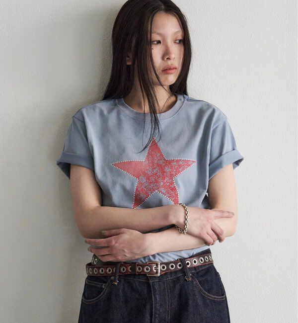  「【UNISEX】SourcreamラインストーンスターグラフィックTEE」|Tシャツ・カットソー|