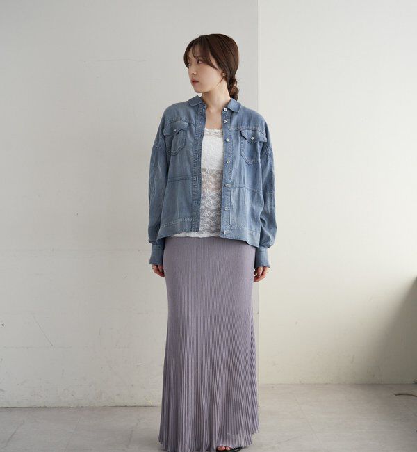  「【再入荷】シアーデニムシャツ」|シャツ・ブラウス|