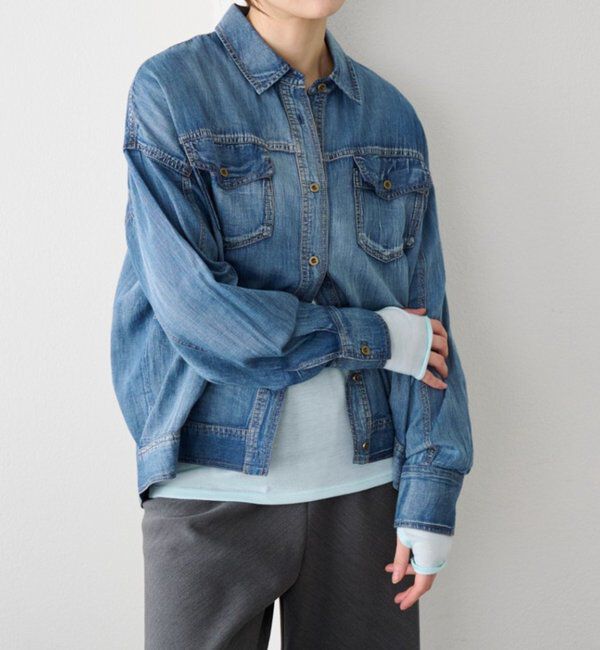  「【再入荷】シアーデニムシャツ」|シャツ・ブラウス|