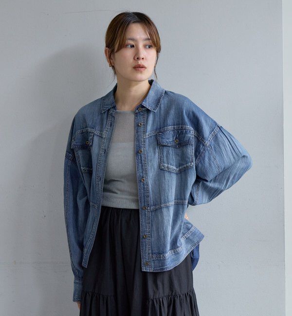 「【再入荷】シアーデニムシャツ」|シャツ・ブラウス|