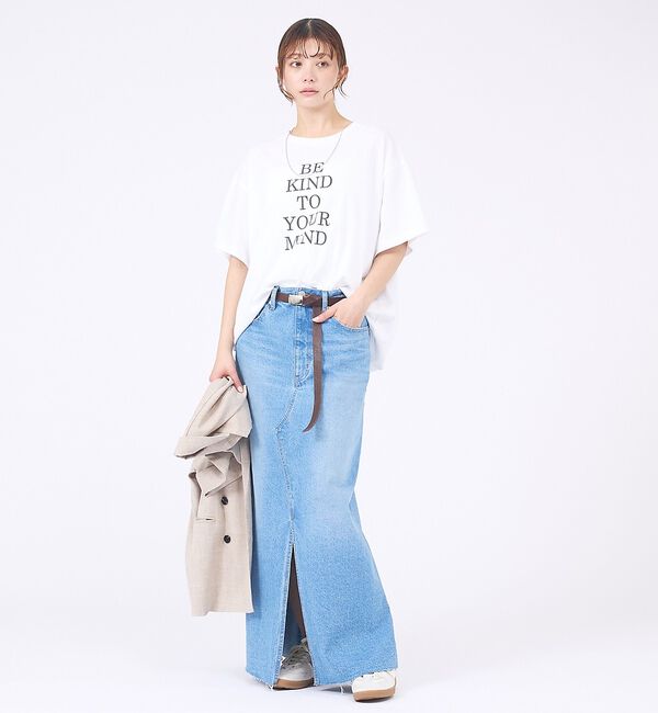abahouse mavie「【体型カバー】ロゴタックTシャツ/半袖/大人カジュアル/体型カバー」|Tシャツ・カットソー|