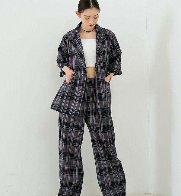 NOMINE「【セットアップ対応】チェック タックパンツ」|その他|