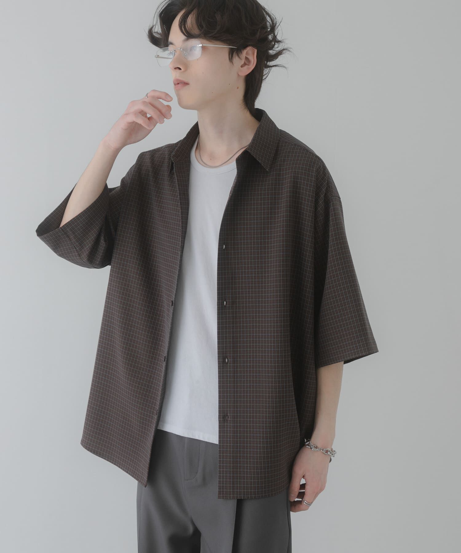SENSE OF PLACE by URBAN RESEARCH「マイクロチェックエクストラルーズショートスリーブシャツ」|シャツ・ブラウス|