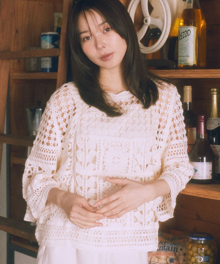 earth music&ecology「クロシェ風プルオーバー」|Tシャツ・カットソー|