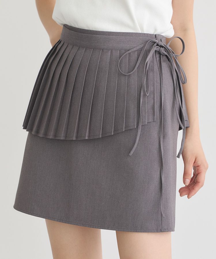 earth music&ecology「SET2点プリーツラップスカート＋ミニスカート」|スカート|Gray