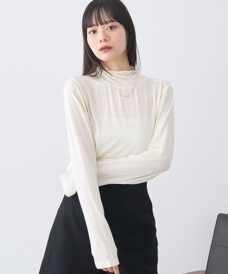 earth music&ecology「あったかフェミニンインナー(シアーハイネック)」|Tシャツ・カットソー|Off White
