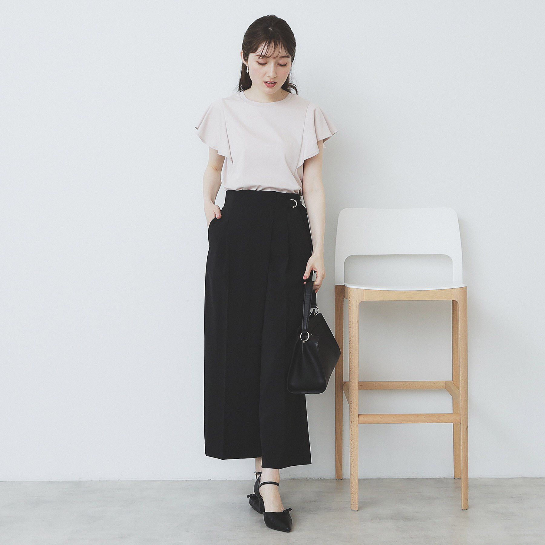 index「《美人百花掲載／XS-3Lサイズ》フレアスリーブバックシャントップス【接触冷感／UVケア／洗濯機洗い」|Tシャツ・カットソー|