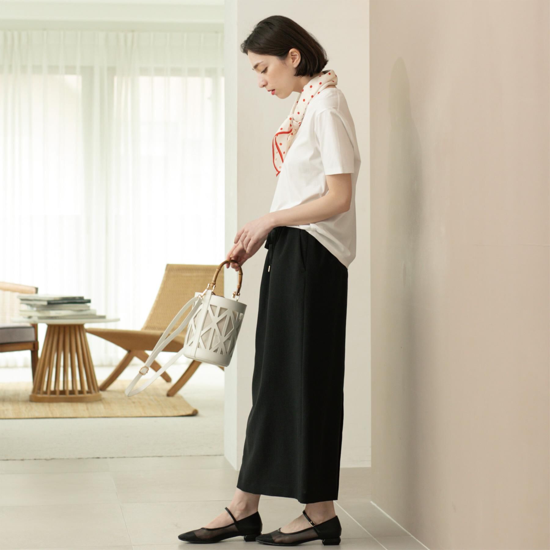 OPAQUE.CLIP「《5色展開／SS-LLサイズ》VネックベーシックTシャツ【接触冷感／洗濯機洗い可】」|Tシャツ・カットソー|