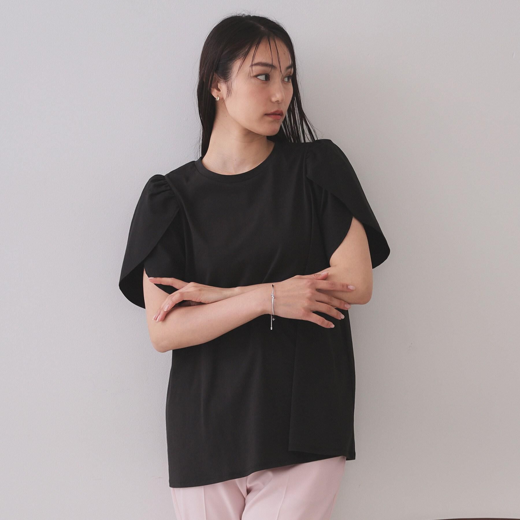 OPAQUE.CLIP「チューリップスリーブドッキングカットソー【洗濯機洗い可／接触冷感】」|Tシャツ・カットソー|