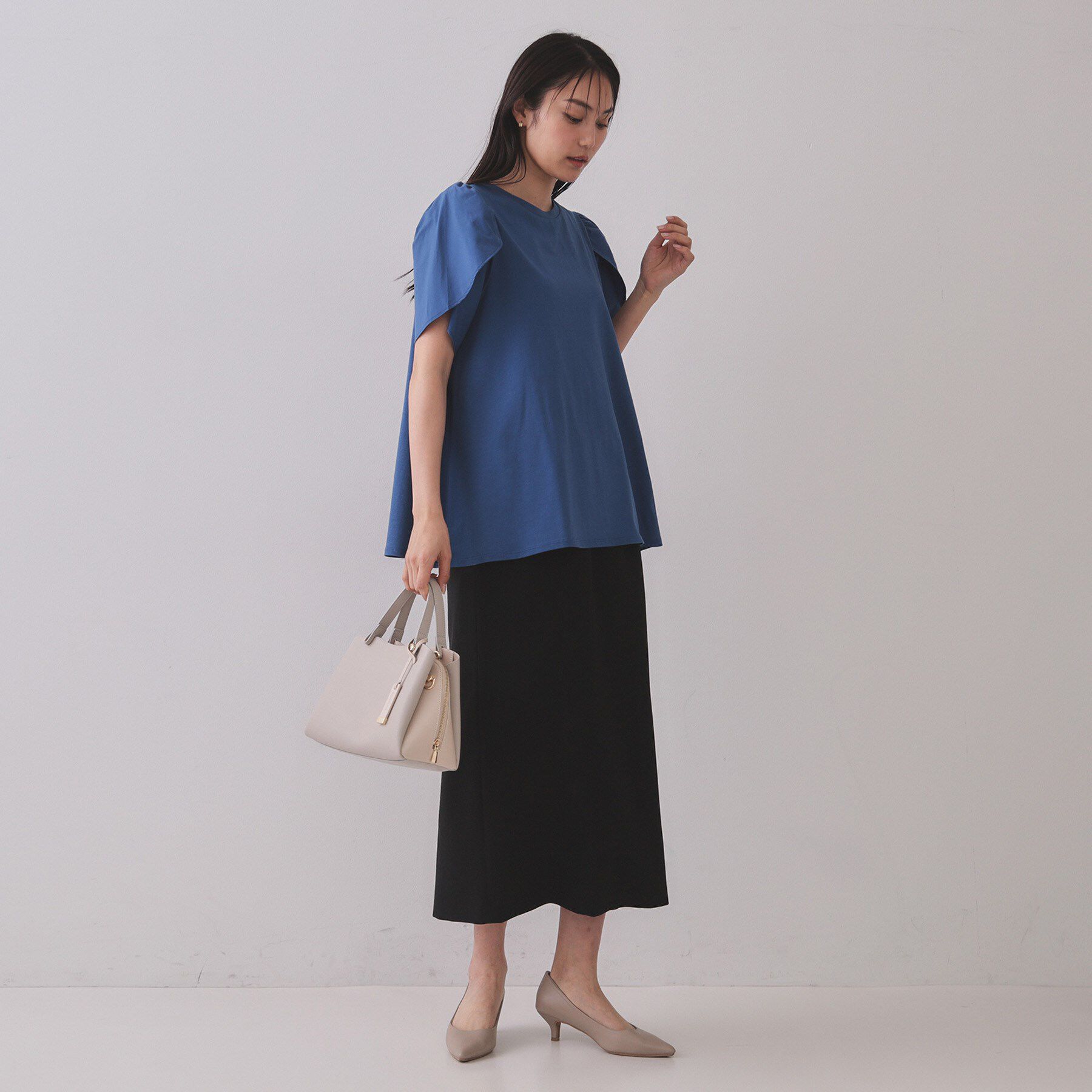 OPAQUE.CLIP「チューリップスリーブドッキングカットソー【洗濯機洗い可／接触冷感】」|Tシャツ・カットソー|