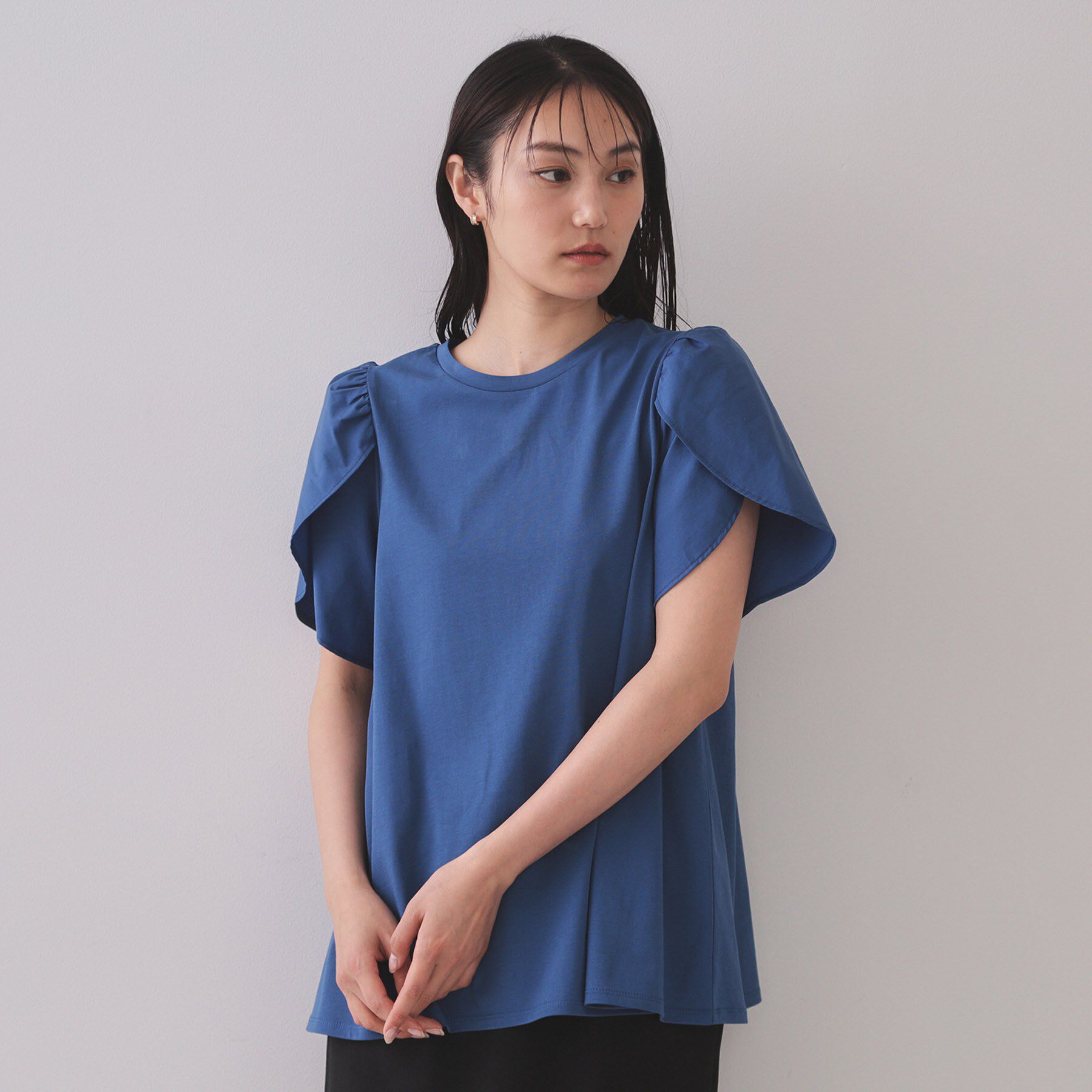 OPAQUE.CLIP「チューリップスリーブドッキングカットソー【洗濯機洗い可／接触冷感】」|Tシャツ・カットソー|