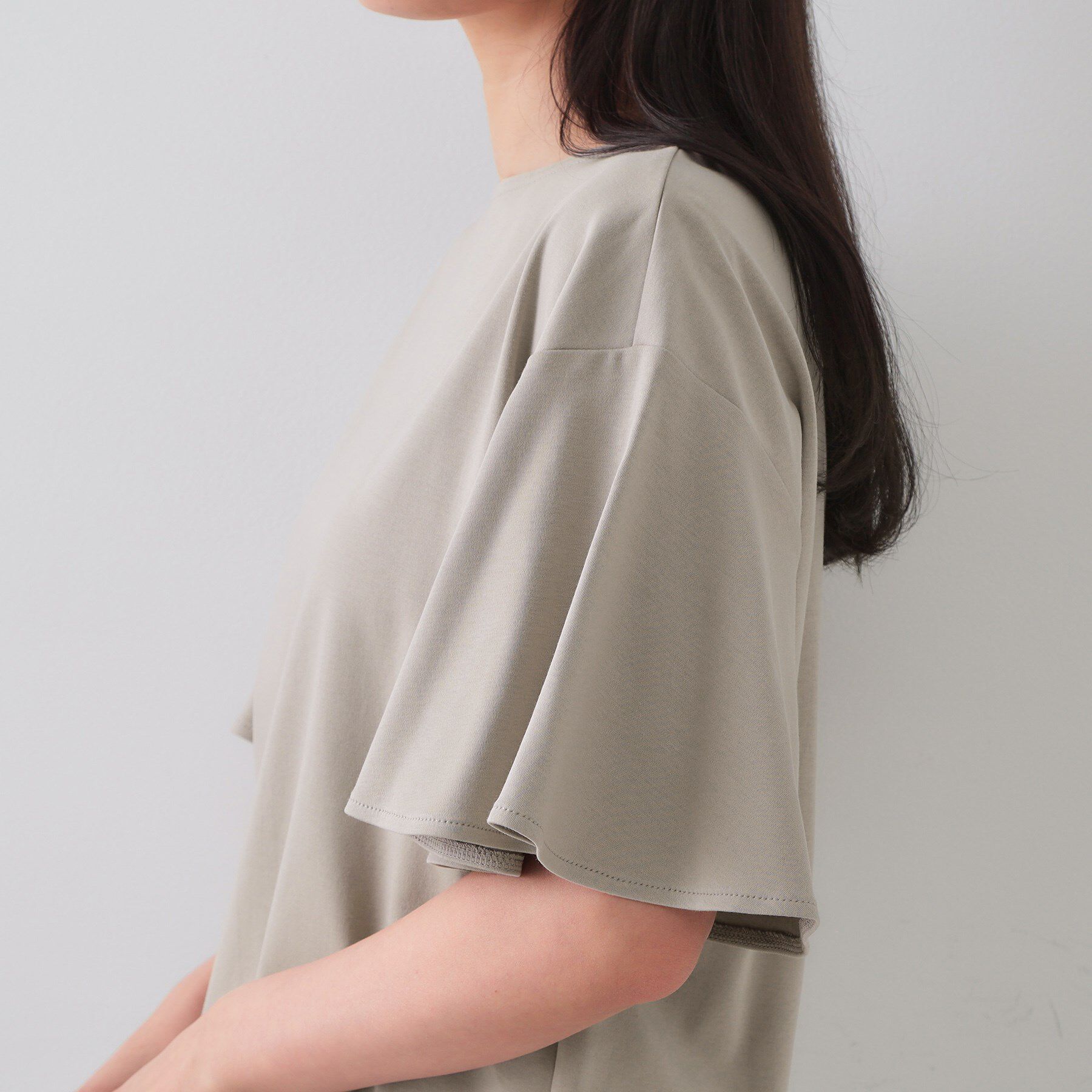 OPAQUE.CLIP「《S-LLサイズ》フレアスリーブカッソー【UV／接触冷感／洗濯機洗い可】」|Tシャツ・カットソー|