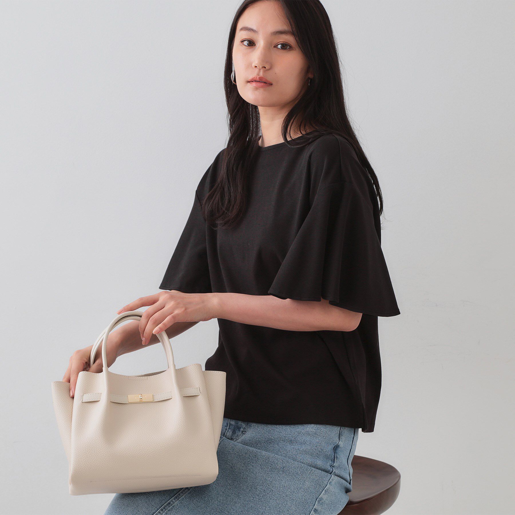 OPAQUE.CLIP「《S-LLサイズ》フレアスリーブカッソー【UV／接触冷感／洗濯機洗い可】」|Tシャツ・カットソー|