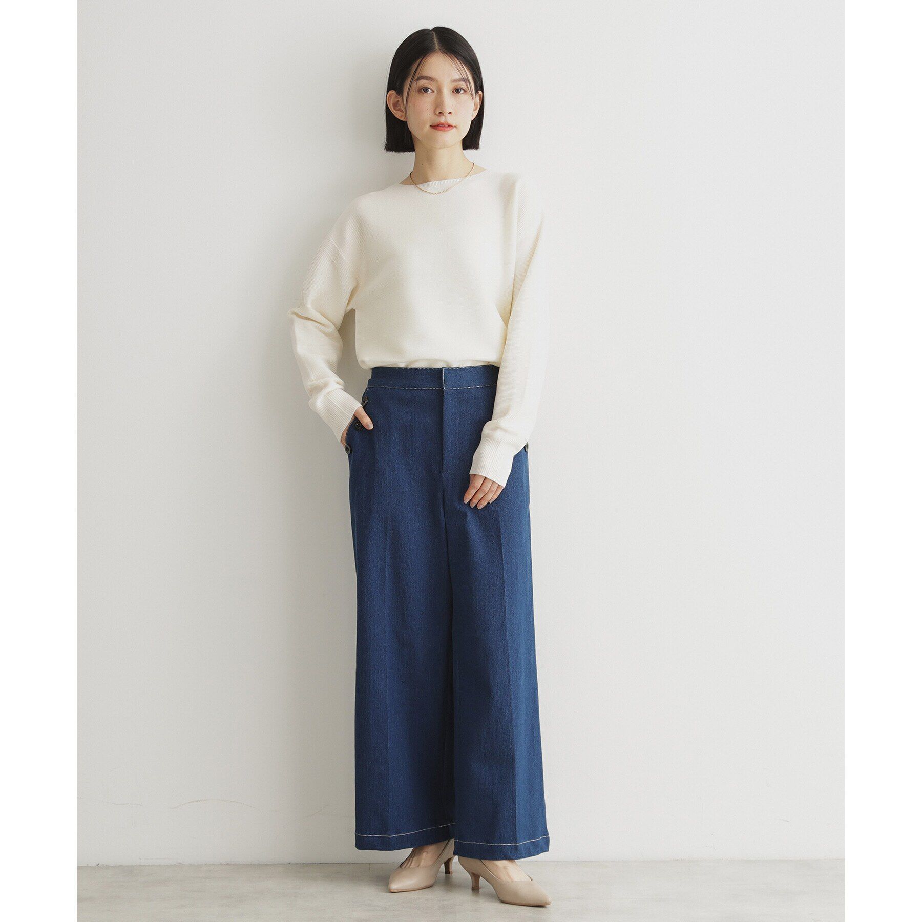 THE SHOP TK「【毛玉になりにくい/蓄熱性】春色_美人ガーターニット/洗える/体形カバー」|ニット・セーター|