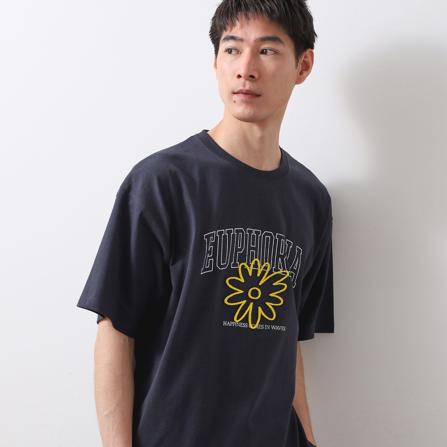 THE SHOP TK「刺繍ロゴ半袖Ｔシャツ　洗濯機OK/ユニセックス」|Tシャツ・カットソー|ネイビー(094)