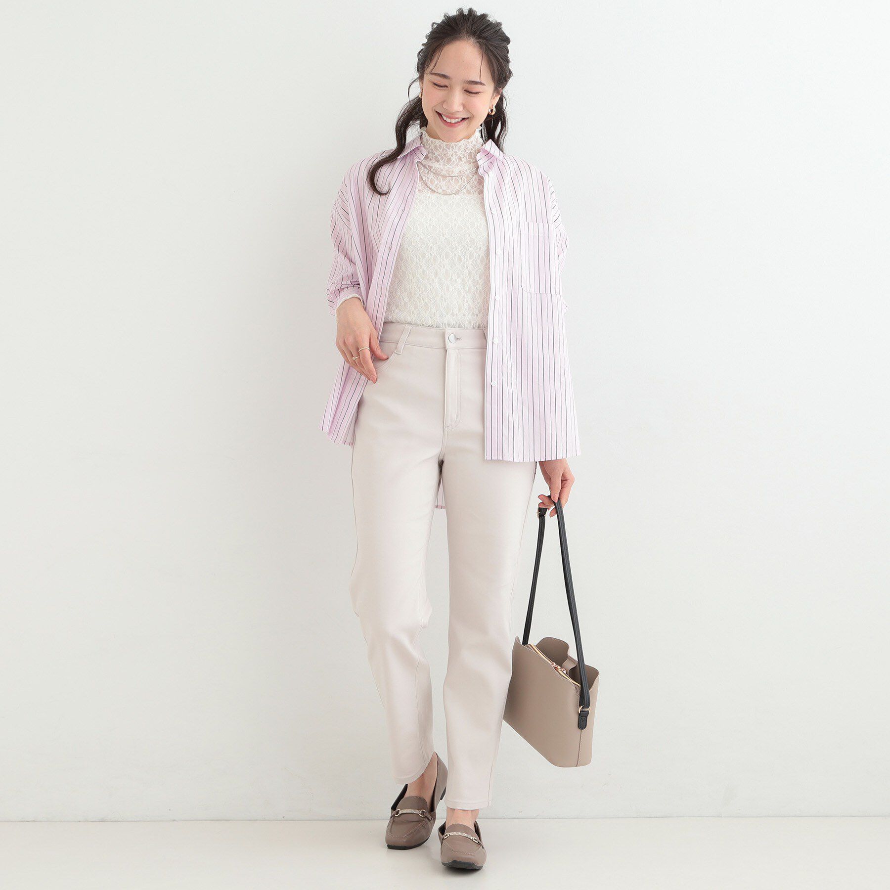 SHOO･LA･RUE「【洗濯機可/SS-LL/ストレッチ】すらっときれい見え 大人のストレッチストレートパンツ」|その他|