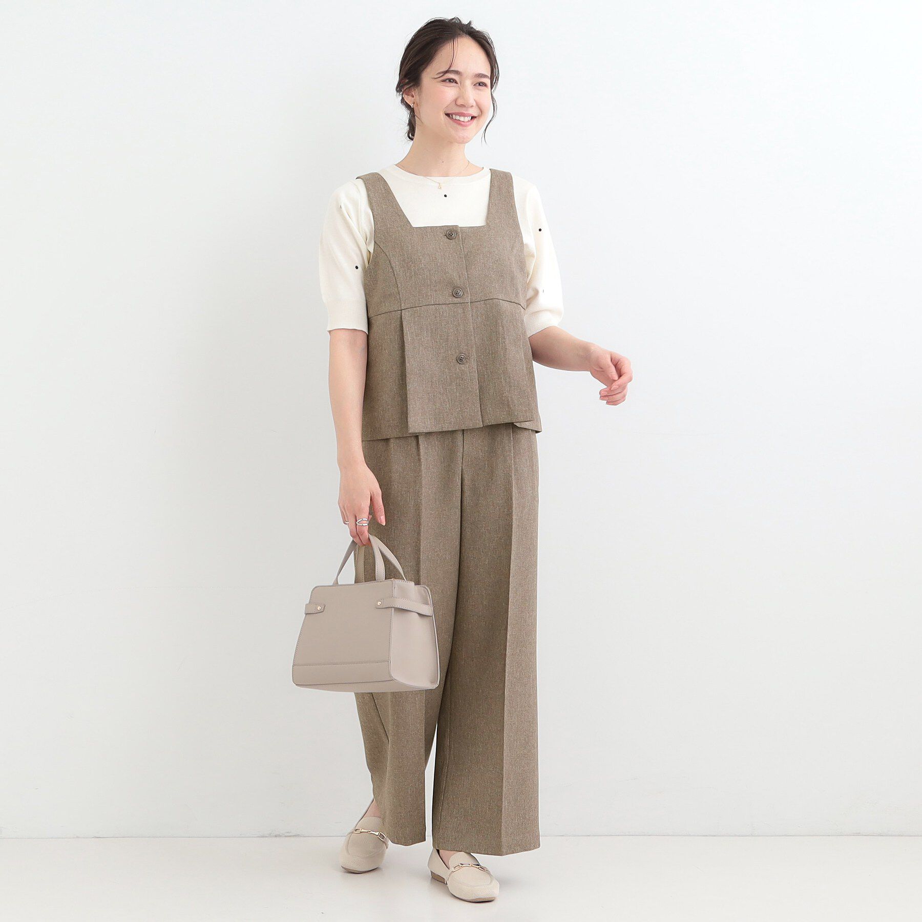 SHOO･LA･RUE「【2点セット/S-LL】着回し力も抜群 着るだけで決まる大人上品セットアップ」|スーツ|