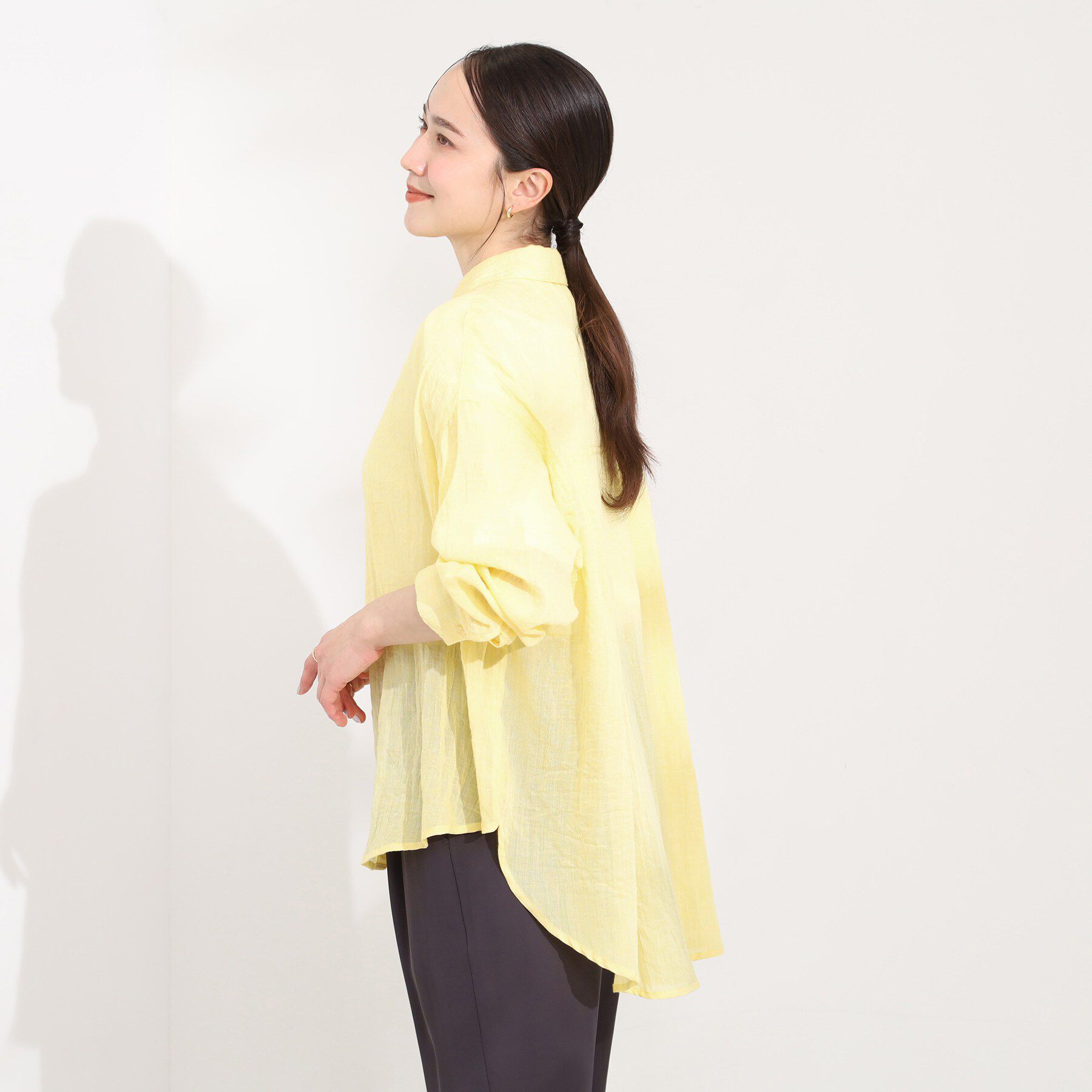 SHOO･LA･RUE「【体型カバー】こなれ感たっぷり やわらかゆるっとシアーシャツ」|シャツ・ブラウス|