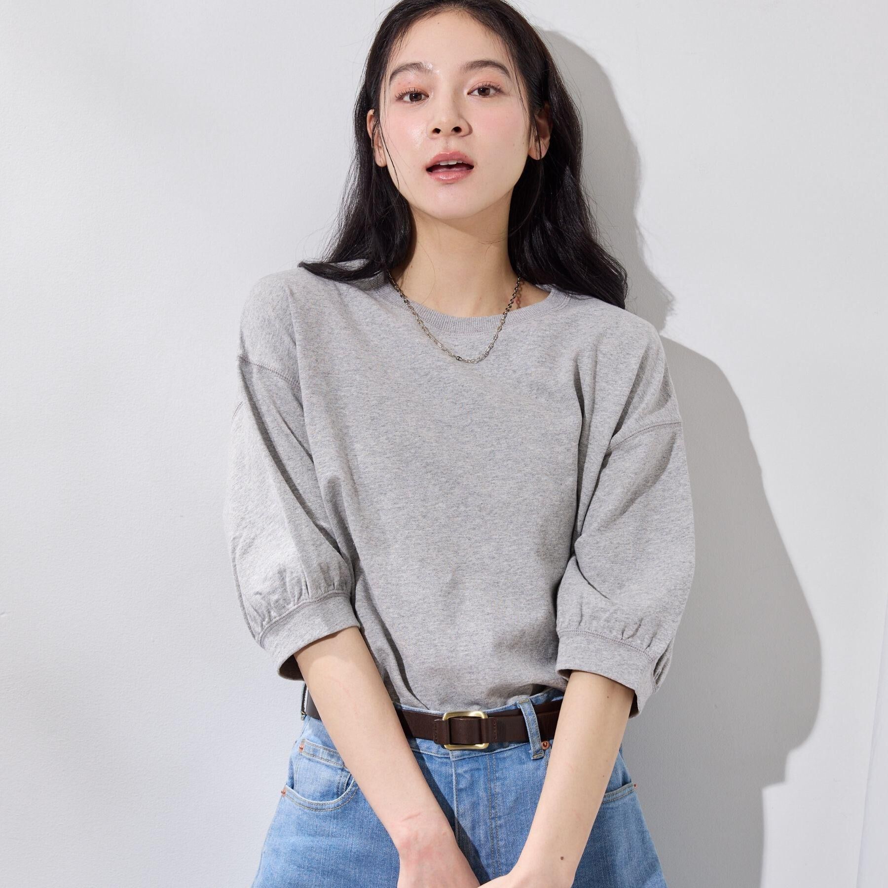 Dessin「【新色追加／360度可愛い】バックヘンリーカットソー5分袖」|Tシャツ・カットソー|