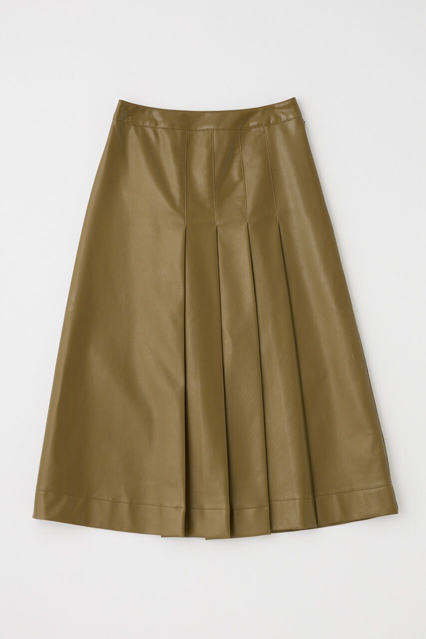 MOUSSY「F/LEATHER TUCKED ミディスカート」|スカート|
