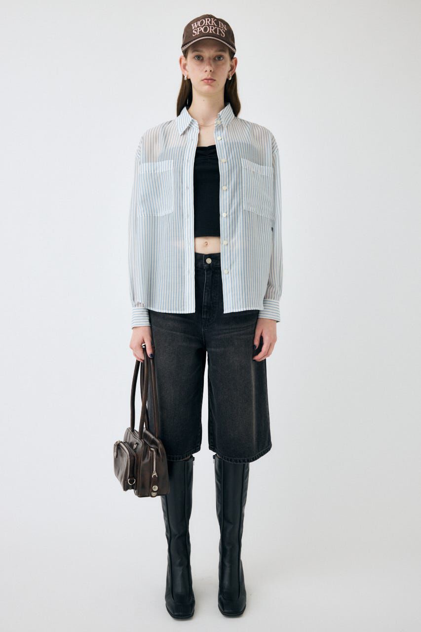 MOUSSY「OVERSIZED SHEER シャツ」|シャツ・ブラウス|