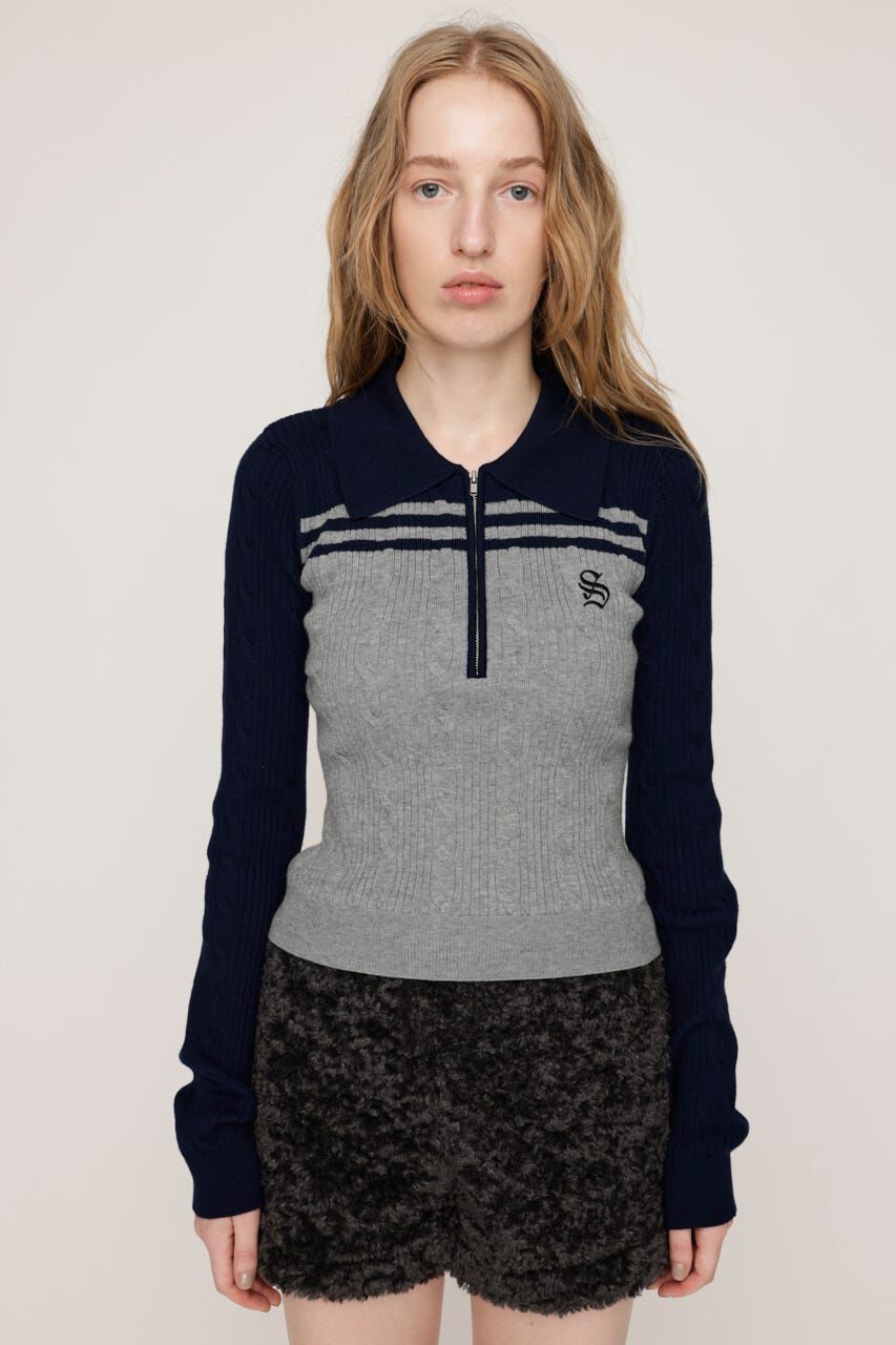 SLY「CABLE COLLAR KNIT トップス」|ニット・セーター|
