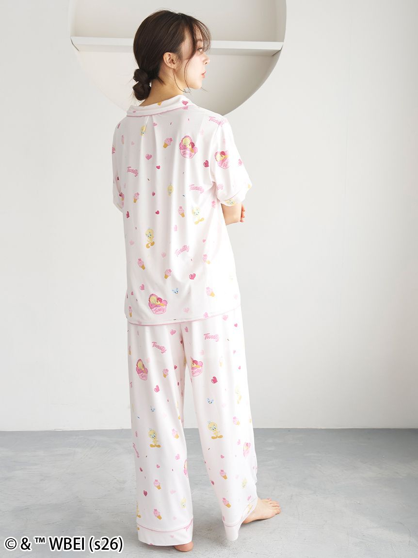 SNIDEL HOME「【WEB限定】【セット商品】【Tweety】開襟シャツ&カットロングパンツSET」|ルームウェア|