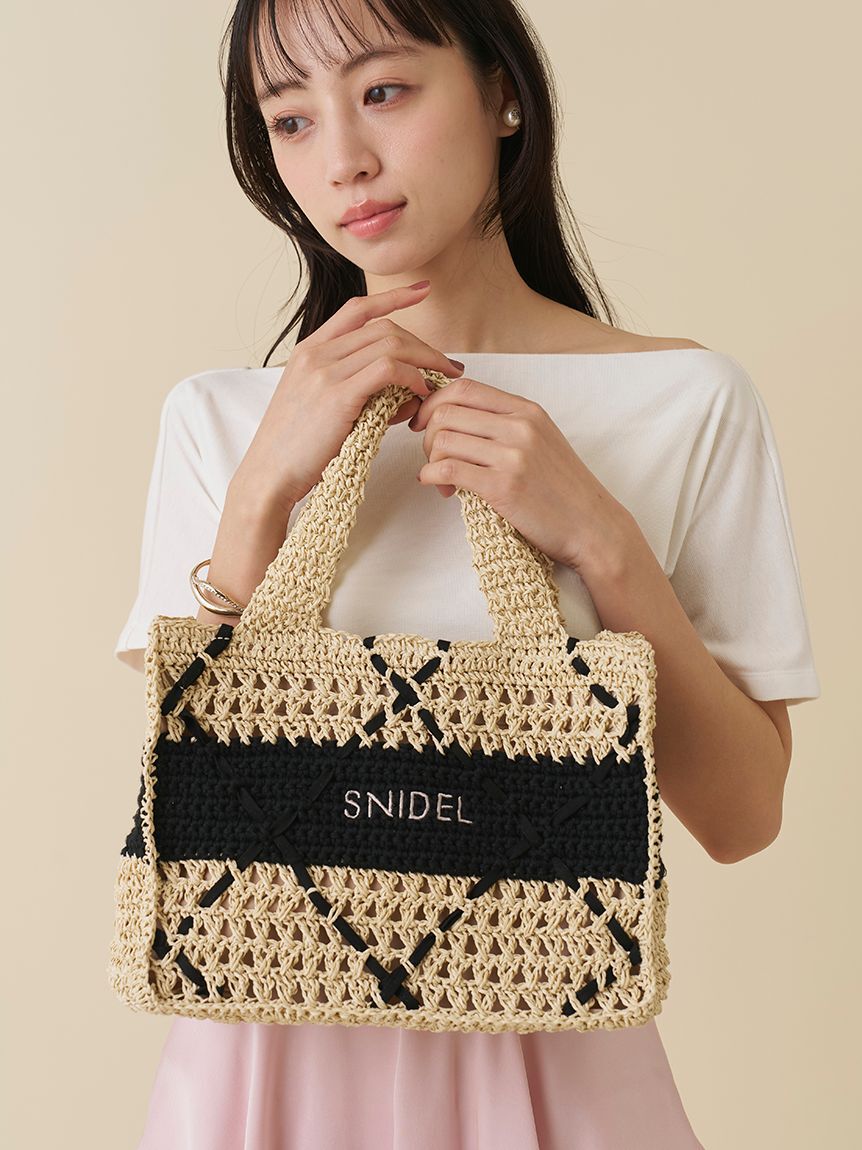 SNIDEL「ペーパークロシェトート」|トートバッグ|
