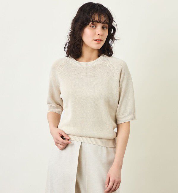 MACKINTOSH PHILOSOPHY「GREY LABELペーパーヤーンニットプルオーバー」|ニット・セーター|ベージュ