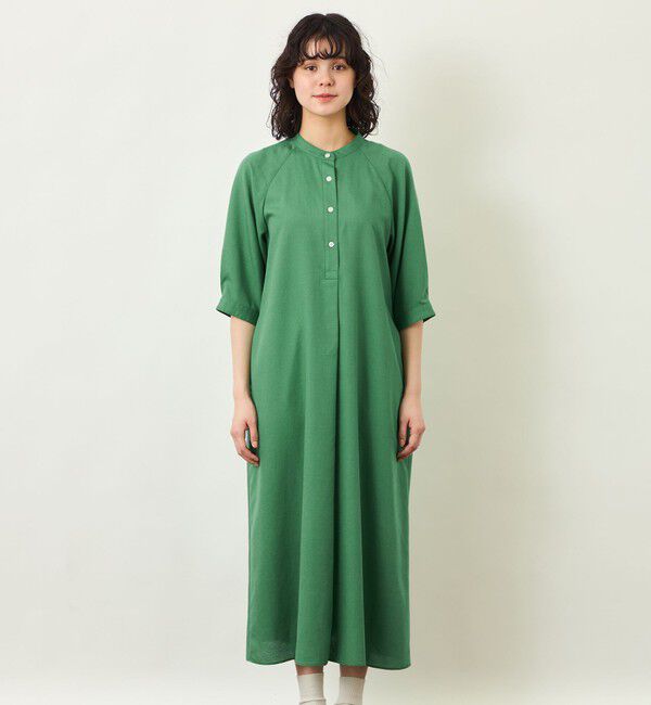 MACKINTOSH PHILOSOPHY「GREY LABEL リネンミックスバンドカラーワンピース」|ワンピース|