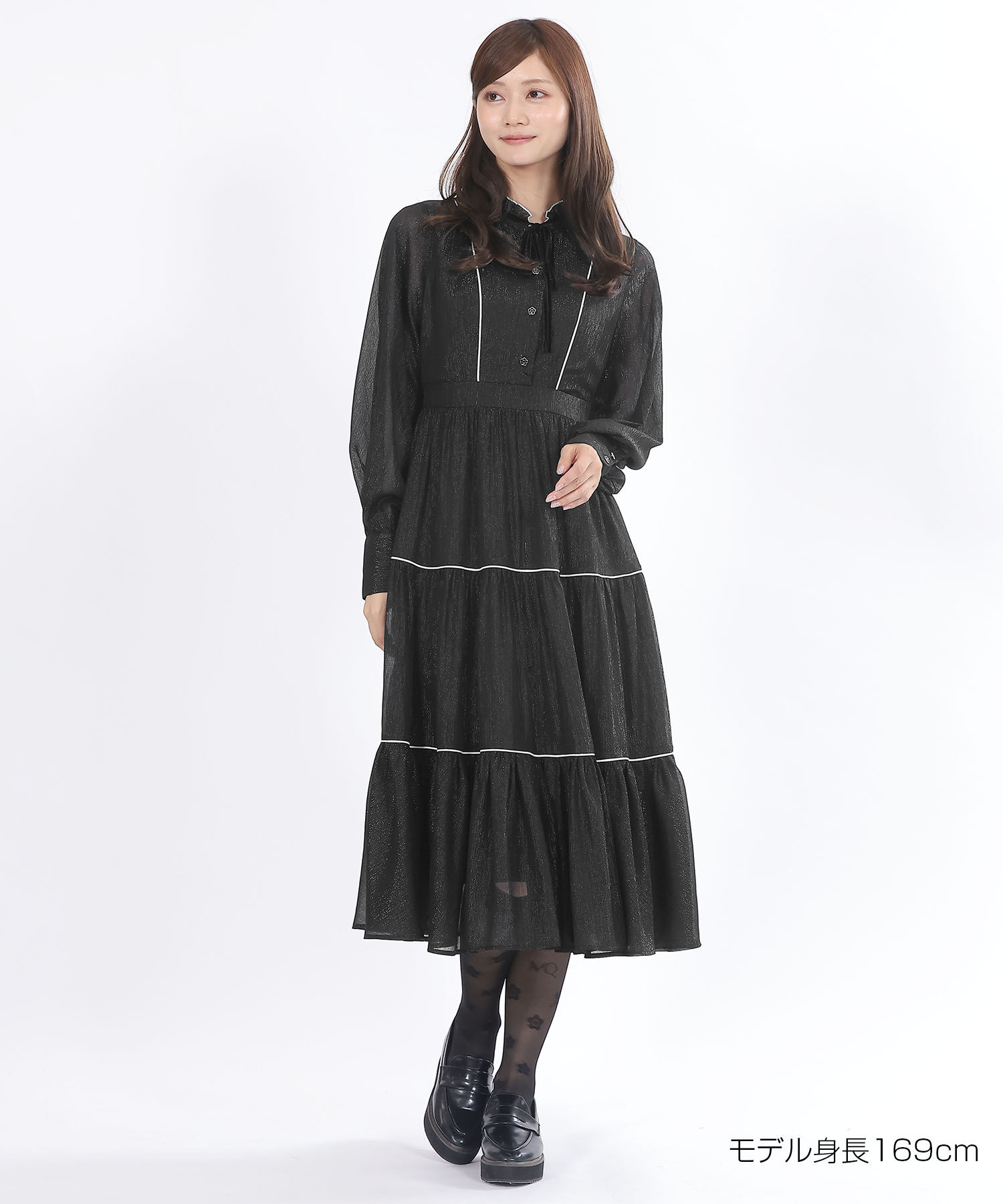 MARY QUANT「ラメシアー ドレス」|ワンピース|ブラック