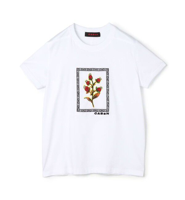 CABaN「スビンコットン ビンテージフラワーエンブロイダリーTシャツ」|Tシャツ・カットソー|12 ホワイト系