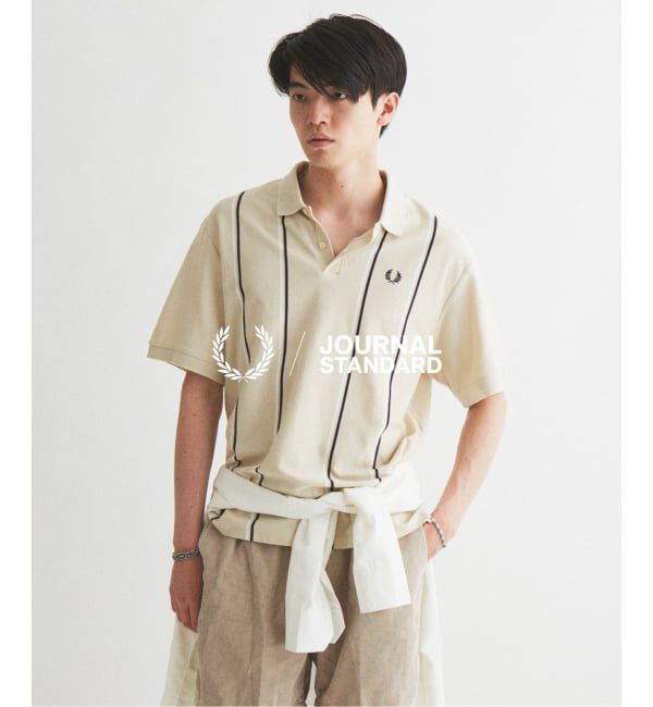 JOURNAL STANDARD「《予約》FRED PERRY / フレッドペリー 別注 ストライプ ピケ ポロシャツ」|ポロシャツ|ナチュラル