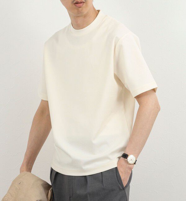 NOLLEY'S goodman「《ビジカジ対応》超長綿ハイゲージポンチ ジャケットTシャツ 26SS」|Tシャツ・カットソー|アイボリー