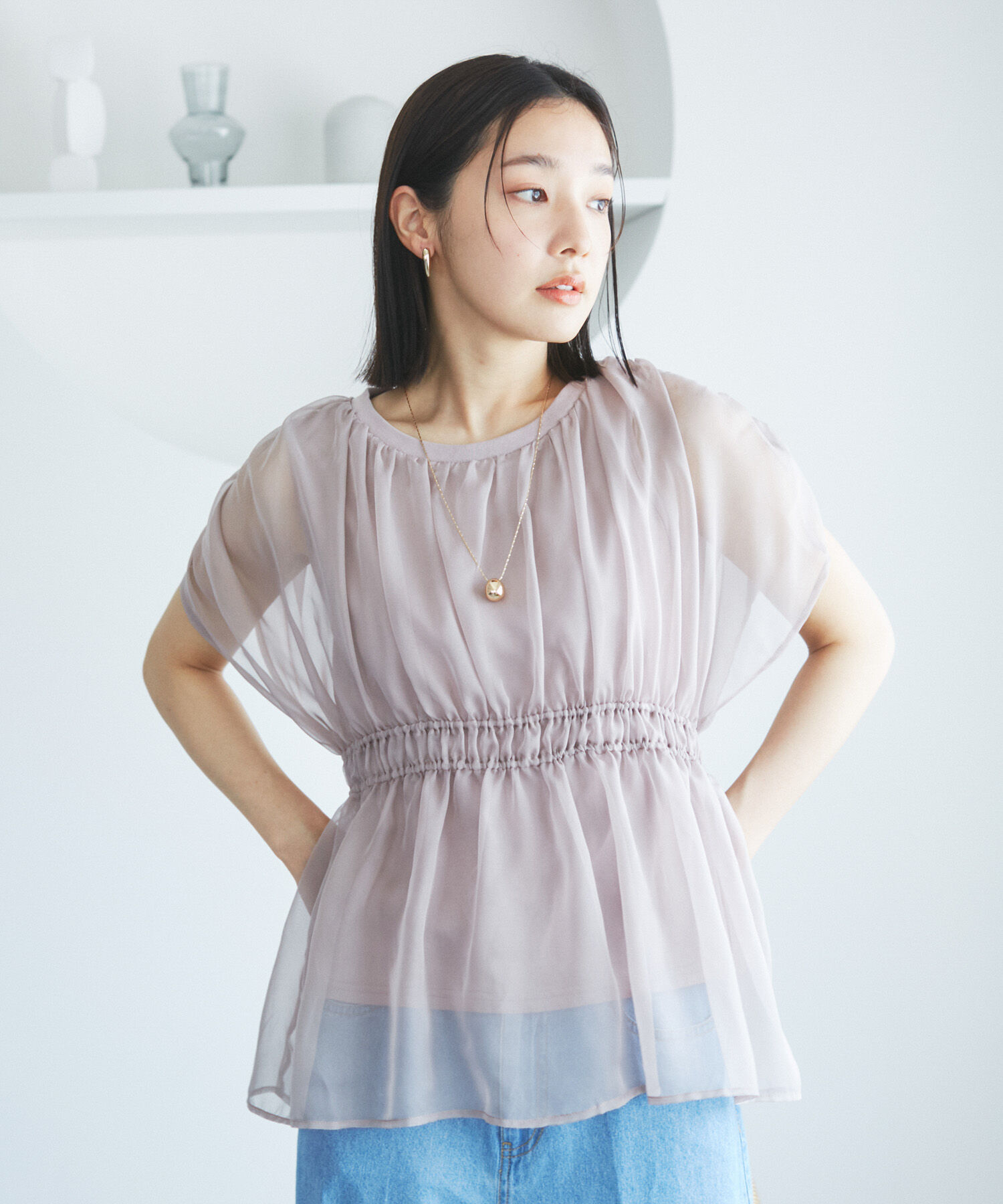 VIS「【洗える】シアードッキングプルオーバー」|Tシャツ・カットソー|