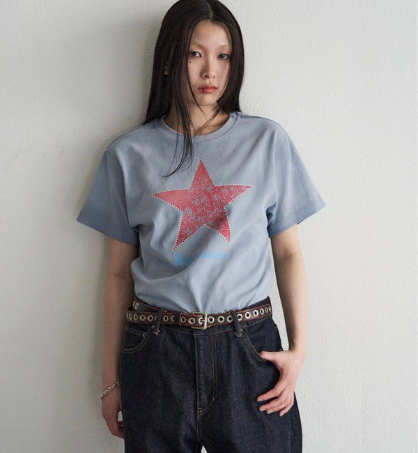  「【UNISEX】SourcreamラインストーンスターグラフィックTEE」|Tシャツ・カットソー|